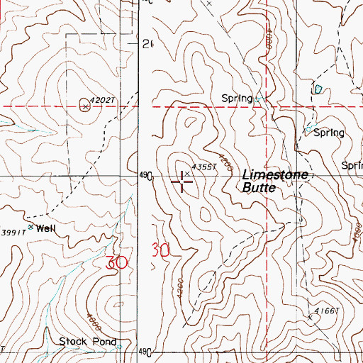 Topographic Map of Limestone Butte, OR