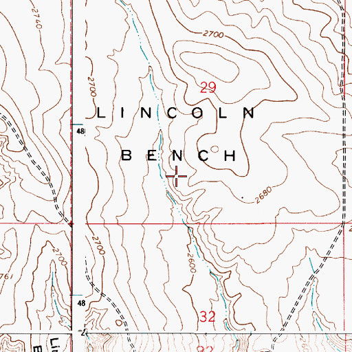 Topographic Map of Lincoln Bench, OR