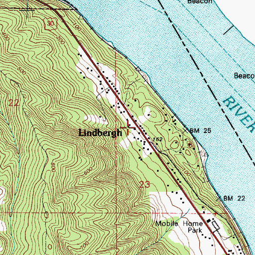 Topographic Map of Lindbergh, OR