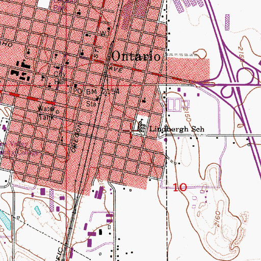 Topographic Map of Lindbergh School (historical), OR