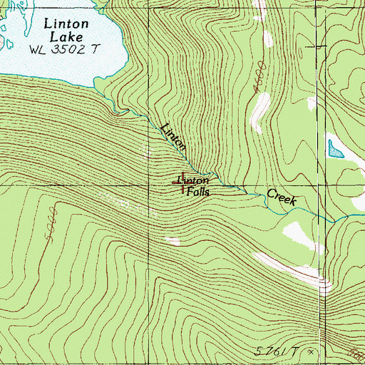 Topographic Map of Linton Falls, OR