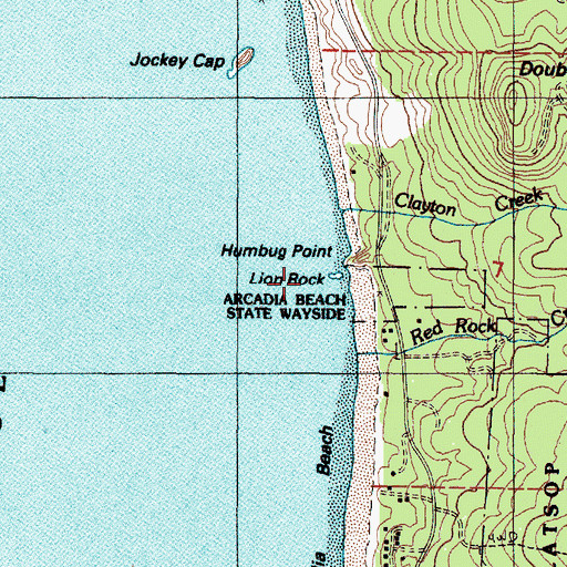 Topographic Map of Lion Rock, OR