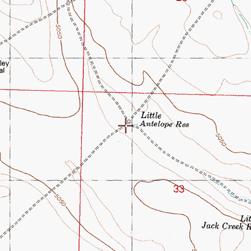 Topographic Map of Little Antelope Reservoir, OR