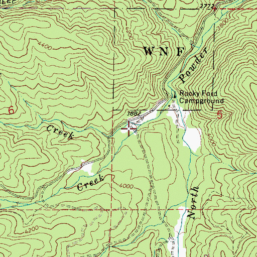 Topographic Map of Little Antone Creek, OR