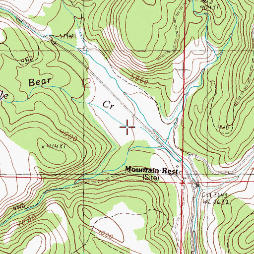 Topographic Map of Little Bear Creek, OR