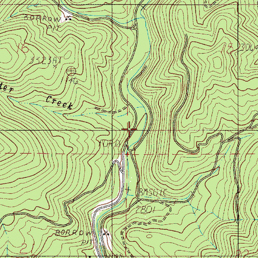 Topographic Map of Little Boulder Creek, OR