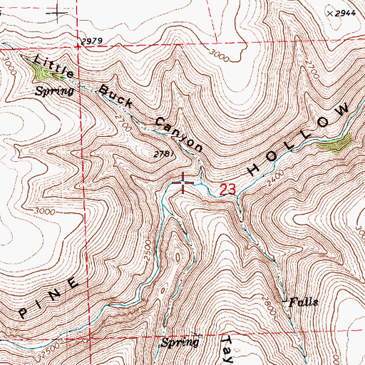 Topographic Map of Little Buck Canyon, OR
