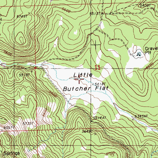 Topographic Map of Little Butcher Flat, OR