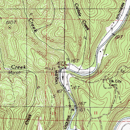 Topographic Map of Little Carlisle Creek, OR
