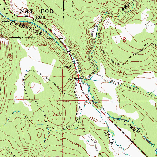 Topographic Map of Little Catherine Creek, OR