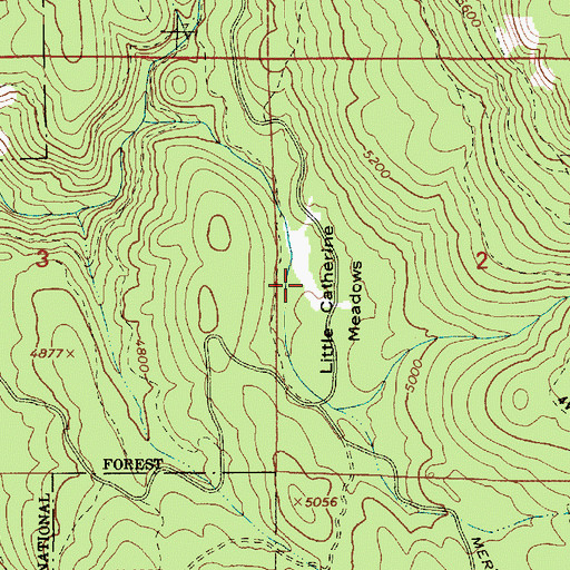Topographic Map of Little Catherine Meadows, OR