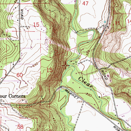 Topographic Map of Little Clear Creek, OR