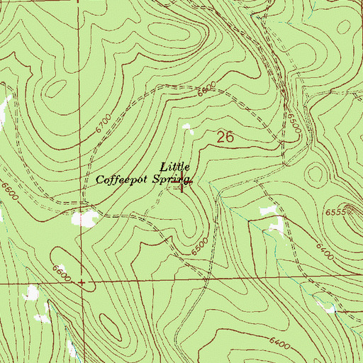 Topographic Map of Little Coffeepot Spring, OR