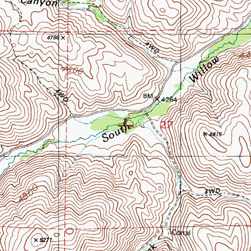 Topographic Map of Little Cottonwood Creek, OR