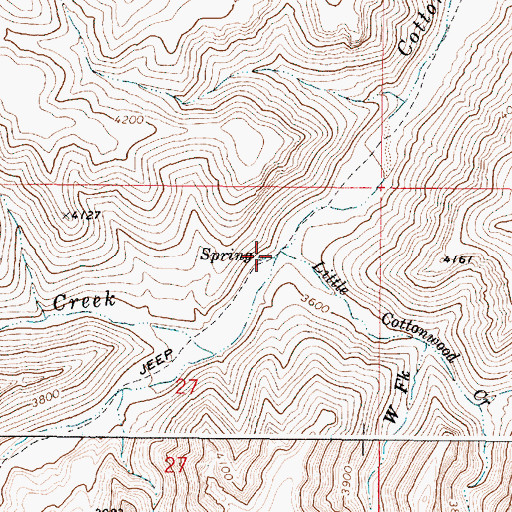 Topographic Map of Little Cottonwood Creek, OR
