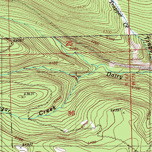 Topographic Map of Little Cougar Creek, OR