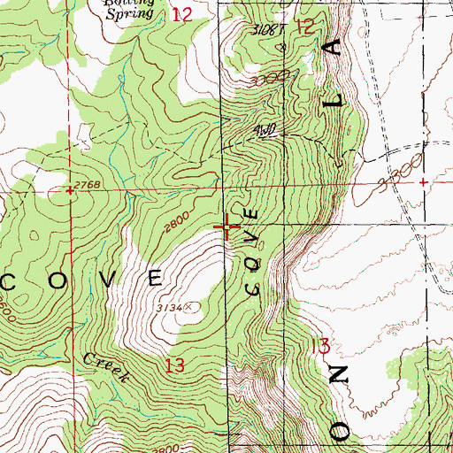 Topographic Map of Little Cove, OR