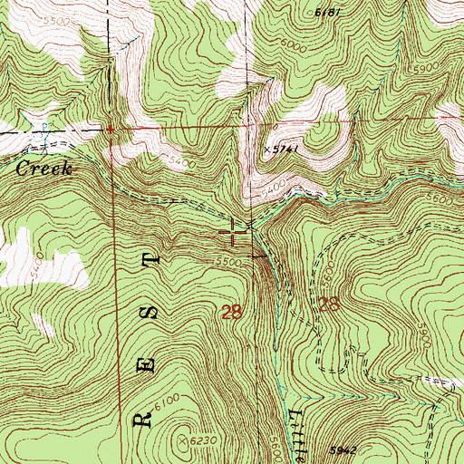 Topographic Map of Little Cove Creek, OR