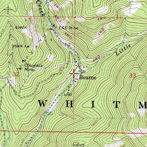 Topographic Map of Little Cracker Creek, OR