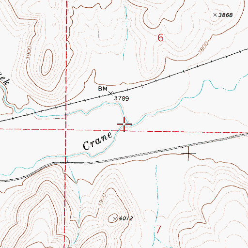 Topographic Map of Little Crane Creek, OR