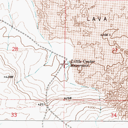 Topographic Map of Little Crater Reservoir, OR