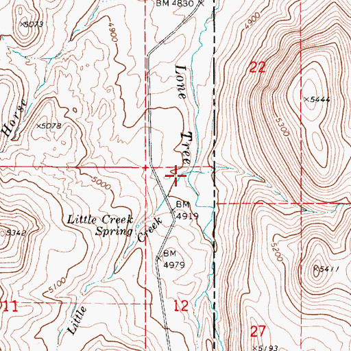 Topographic Map of Little Creek, OR