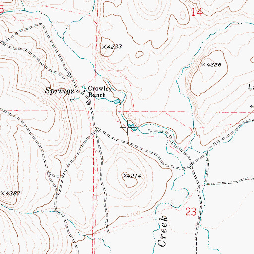 Topographic Map of Little Crowley Creek, OR