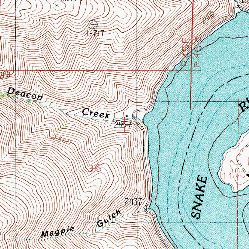 Topographic Map of Little Deacon Creek, OR