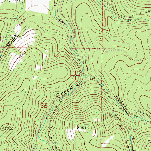 Topographic Map of Little Dean Creek, OR
