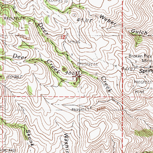 Topographic Map of Little Deer Creek, OR