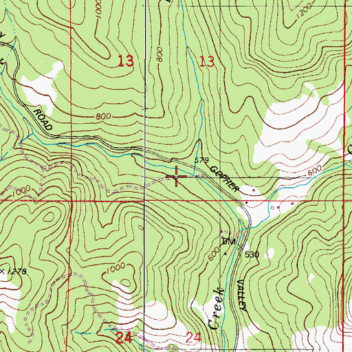Topographic Map of Little Deer Creek, OR