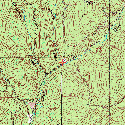 Topographic Map of Little Doe Creek, OR