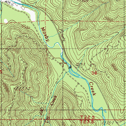 Topographic Map of Little Dry Creek, OR