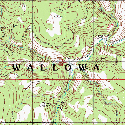 Topographic Map of Little Elk Creek, OR