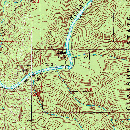 Topographic Map of Little Falls, OR