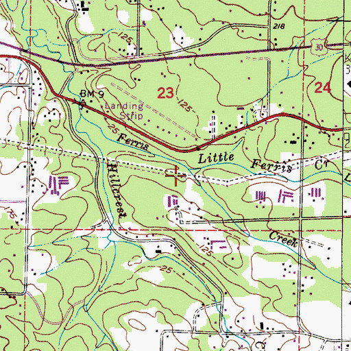 Topographic Map of Little Ferris Creek, OR