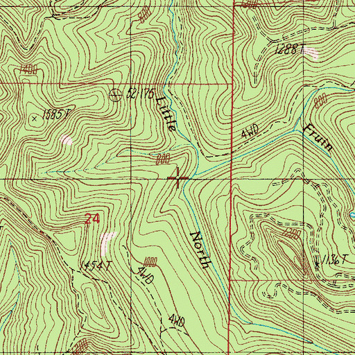 Topographic Map of Fruin Creek, OR