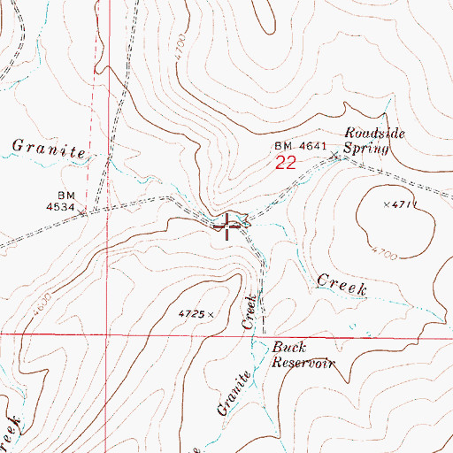 Topographic Map of Little Granite Creek, OR