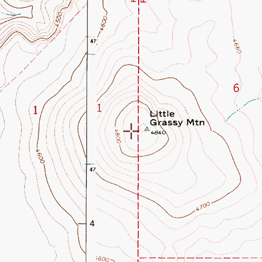 Topographic Map of Little Grassy Mountain, OR