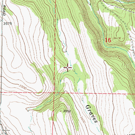 Topographic Map of Little Graves Creek, OR