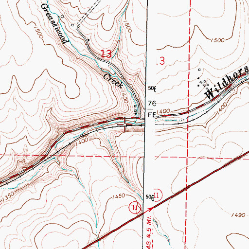Topographic Map of Little Greasewood Creek, OR