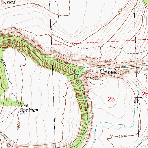 Topographic Map of Little Honey Creek, OR