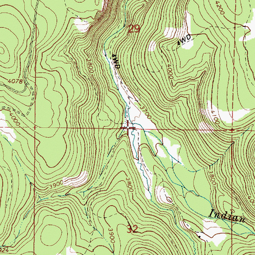 Topographic Map of Little Indian Creek, OR