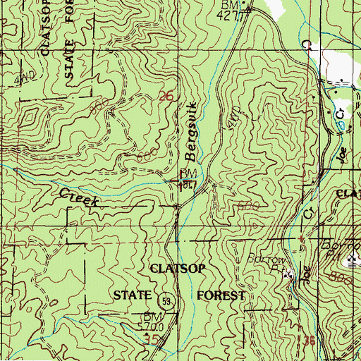 Topographic Map of Little Joe Creek, OR