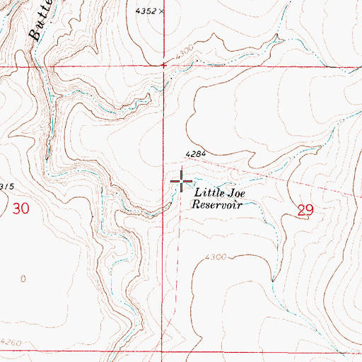 Topographic Map of Little Joe Reservoir, OR
