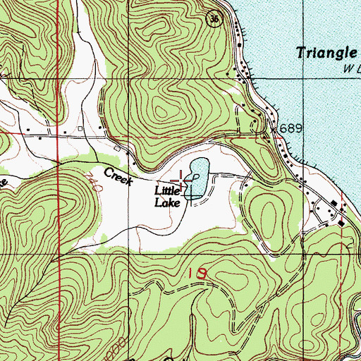 Topographic Map of Little Lake, OR