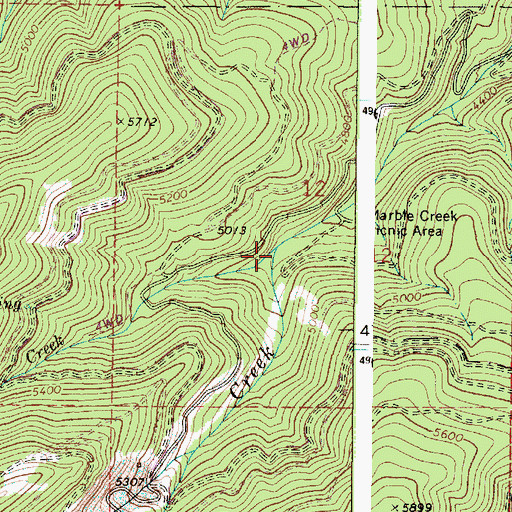 Topographic Map of Little Marble Creek, OR