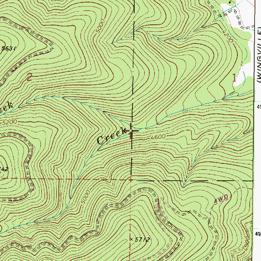Topographic Map of Little Mill Creek, OR
