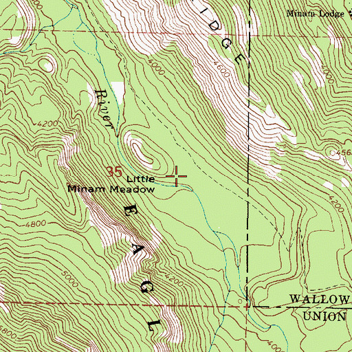 Topographic Map of Little Minam Meadow, OR