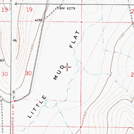 Topographic Map of Little Mud Flat, OR